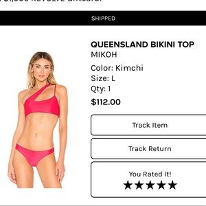 Mikoh Queensland bikini top. Color kimchi